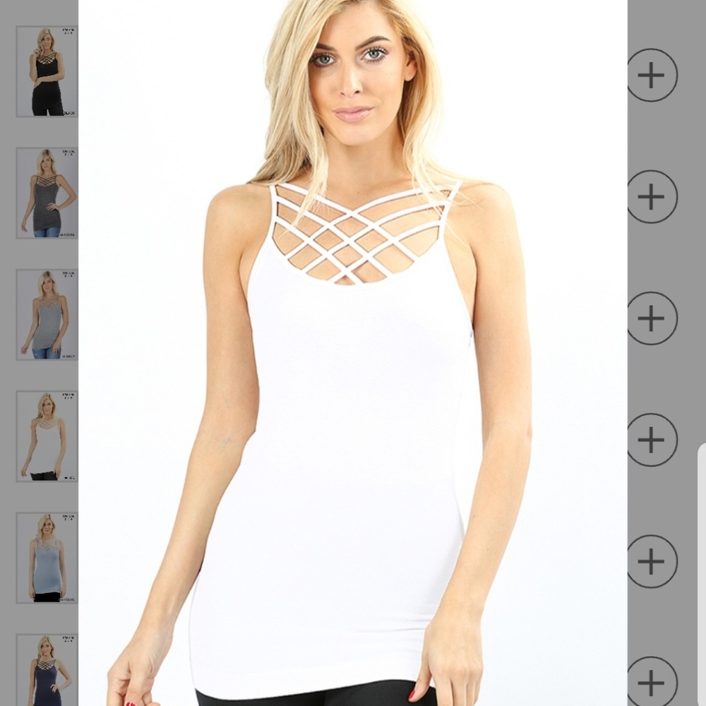 Zenana outfitters seamless triple criss-cross cami